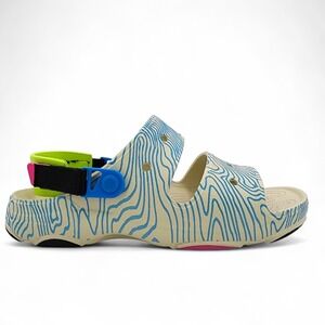 Crocs Classic All Terrain Topographic Sandals Mens Size 12 Bone Multi‎ Color NEW